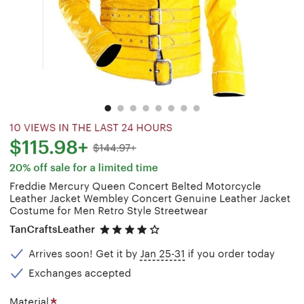Freddie Mecury leather Jacket